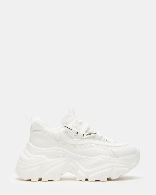 RECOUPE White Women's Chunky Platform Low-Top Sneaker | Steve Madden Top Pick