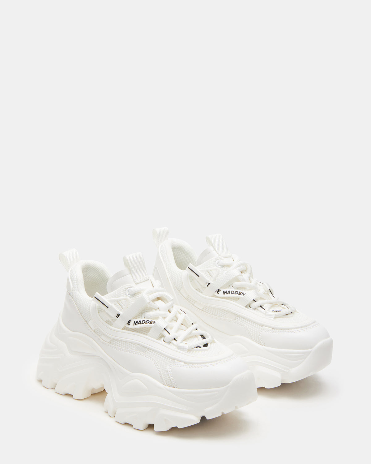 RECOUPE White Women's Chunky Platform Low-Top Sneaker | Steve Madden Top Pick
