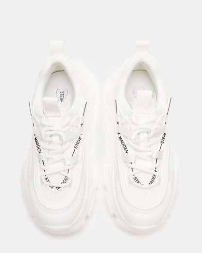 RECOUPE White Women's Chunky Platform Low-Top Sneaker | Steve Madden Top Pick