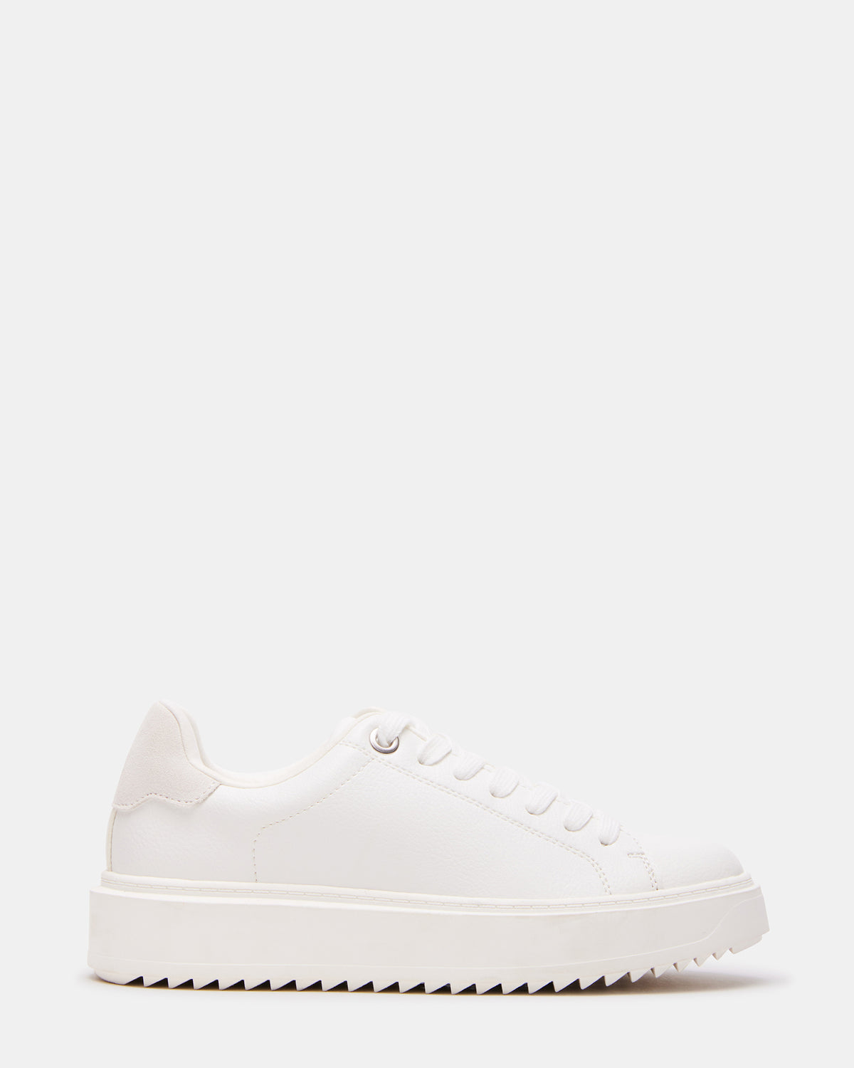 CATCHER White Suede Women's Low-Top Lace-Up Sneaker | Steve Madden Value