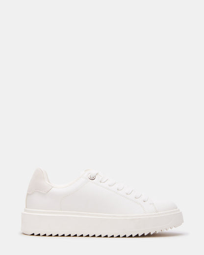 CATCHER White Suede Women's Low-Top Lace-Up Sneaker | Steve Madden Value