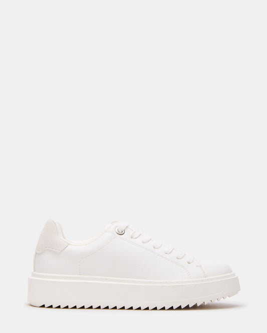 CATCHER White Suede Women's Low-Top Lace-Up Sneaker | Steve Madden Value