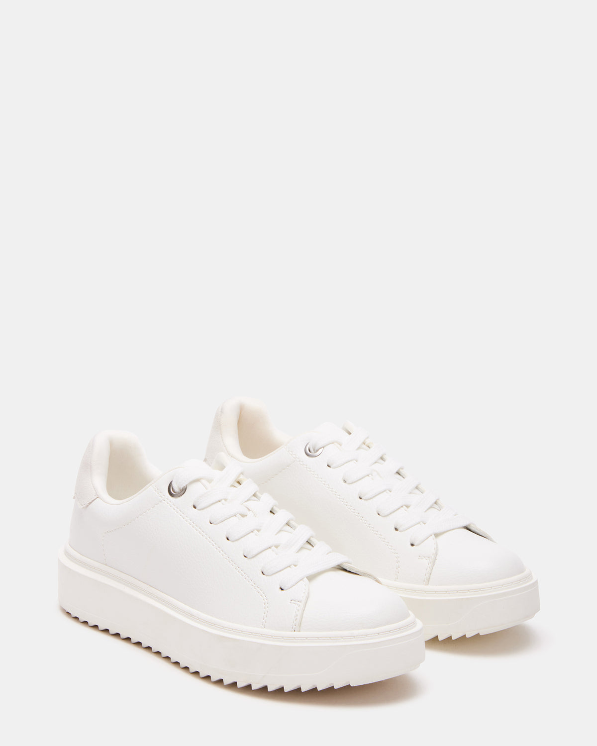 CATCHER White Suede Women's Low-Top Lace-Up Sneaker | Steve Madden Value