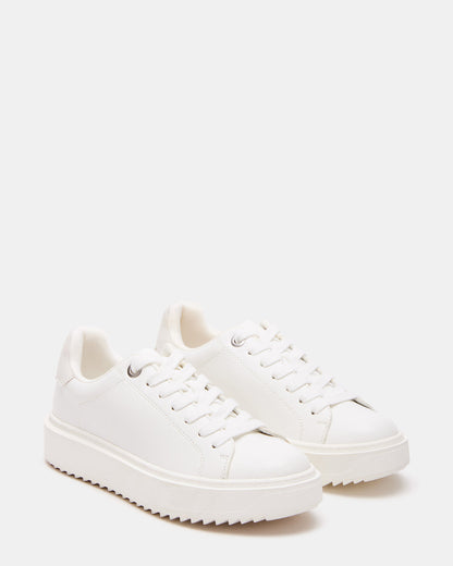 CATCHER White Suede Women's Low-Top Lace-Up Sneaker | Steve Madden Value
