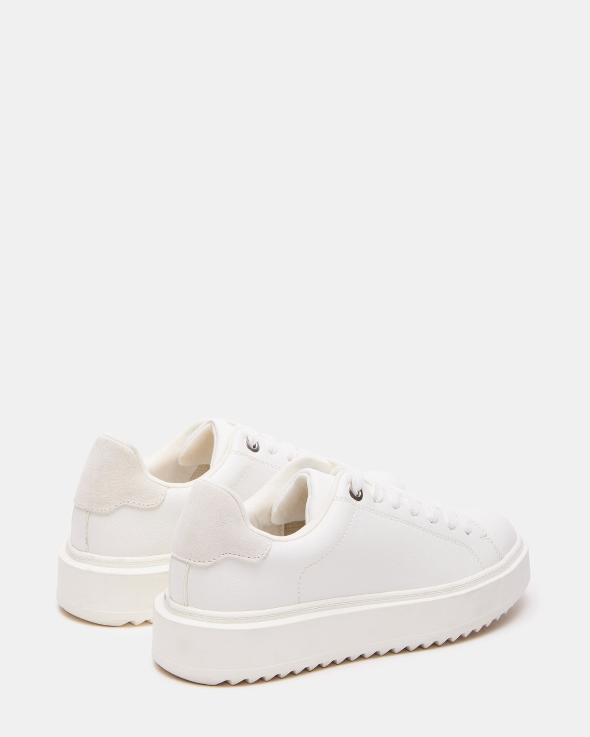 CATCHER White Suede Women's Low-Top Lace-Up Sneaker | Steve Madden Value