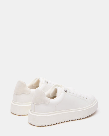 CATCHER White Suede Women's Low-Top Lace-Up Sneaker | Steve Madden Value