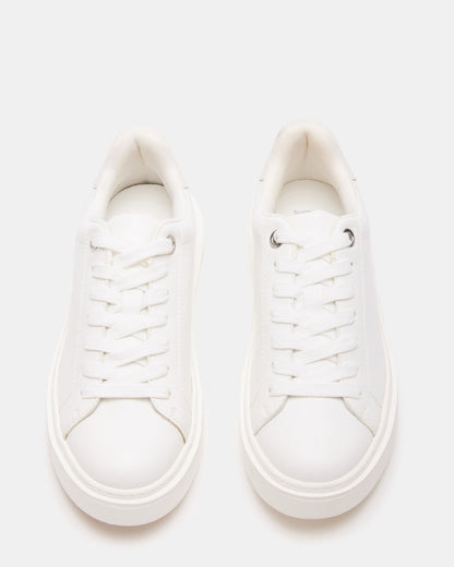 CATCHER White Suede Women's Low-Top Lace-Up Sneaker | Steve Madden Value