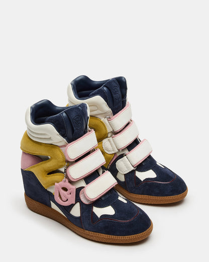 MAVIS Navy Suede High-Top Velcro Women's Sneaker | Steve Madden Hot Sale