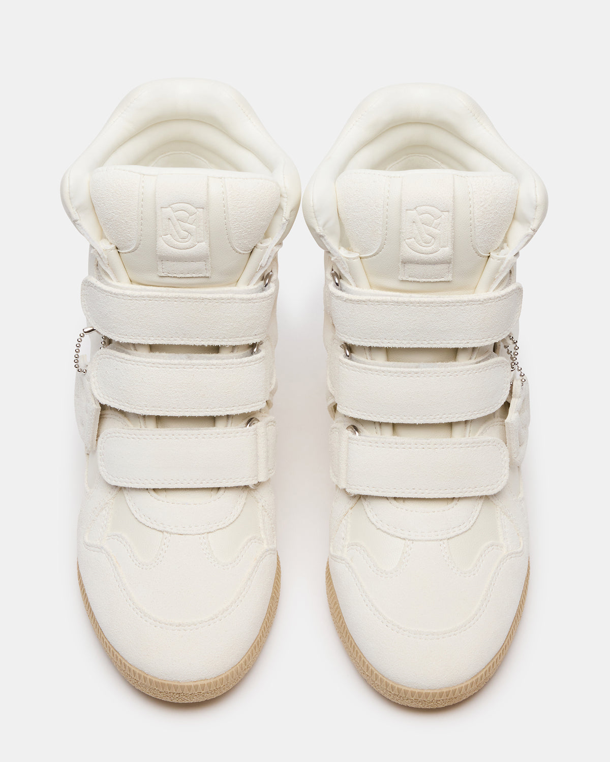 MAVIS White Suede High-Top Velcro Women's Sneaker | Steve Madden Top Pick