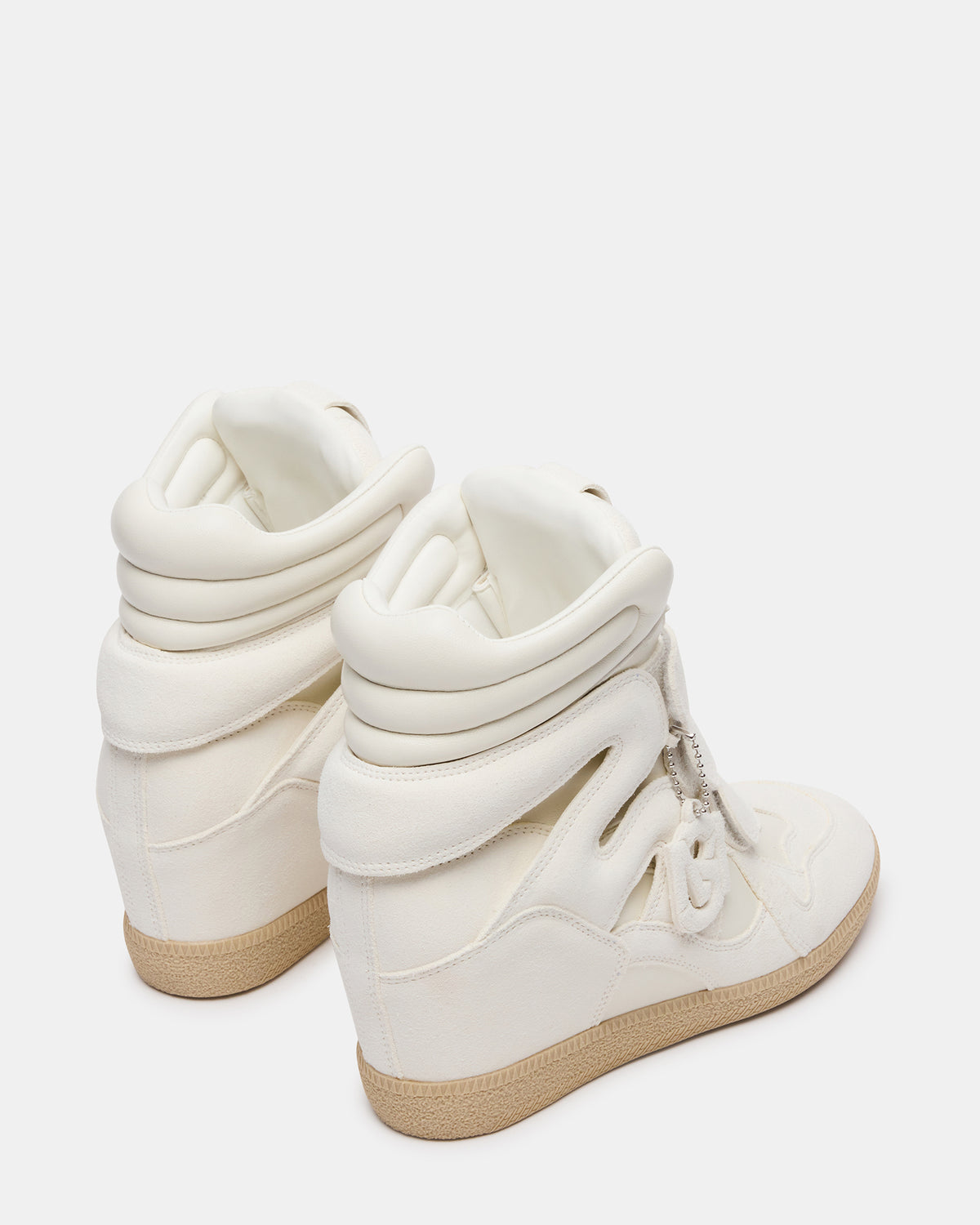MAVIS White Suede High-Top Velcro Women's Sneaker | Steve Madden Top Pick
