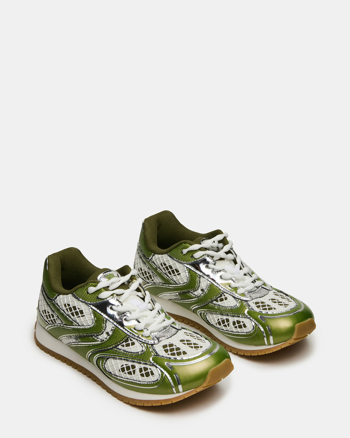 PAGER Green Multi Low-Top Lace-Up Mesh Women's Sneaker | Steve Madden Recommended