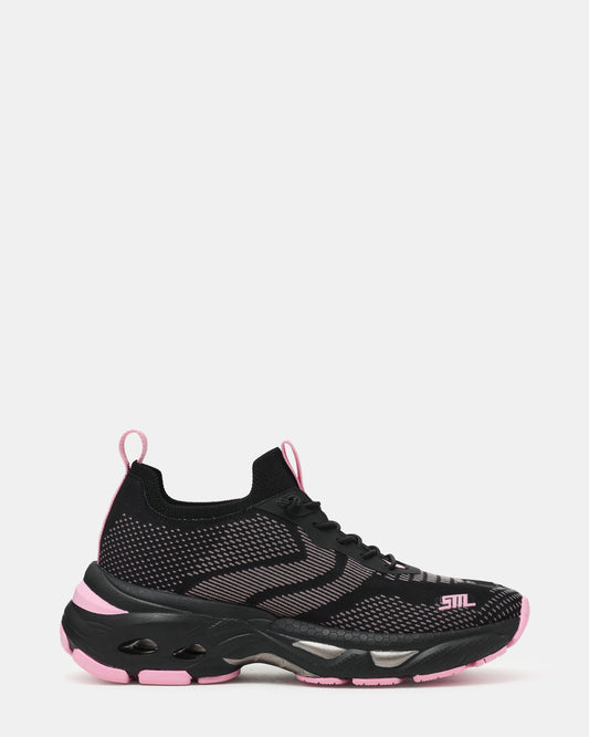 SWOOP Black Multi Lace-Up Low-Top Platform Athletic Women's Sneaker | Steve Madden Special Offer