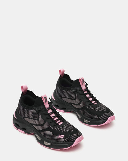 SWOOP Black Multi Lace-Up Low-Top Platform Athletic Women's Sneaker | Steve Madden Special Offer