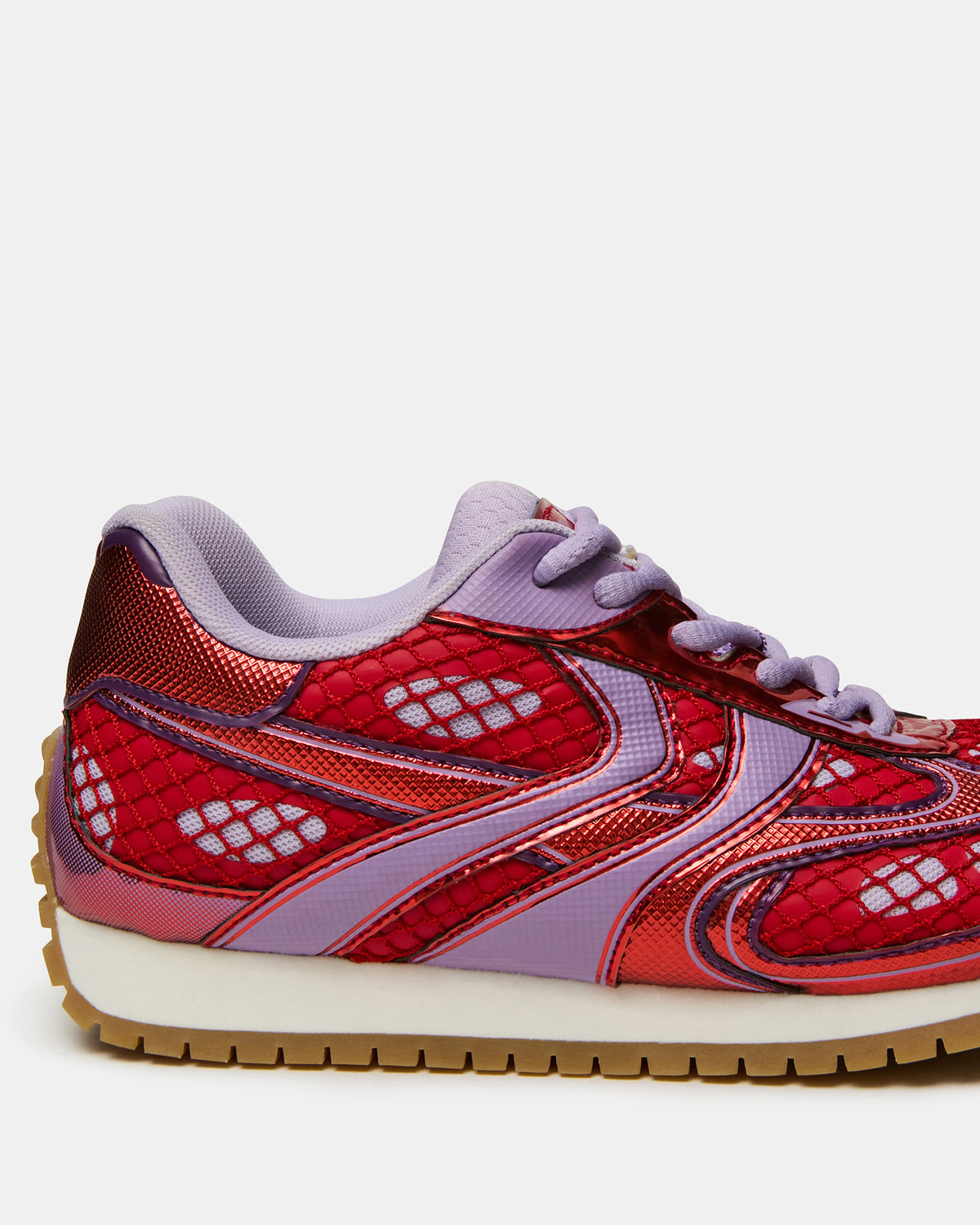 PAGER Red Multi Low-Top Lace-Up Mesh Women's Sneaker | Steve Madden Special Offer
