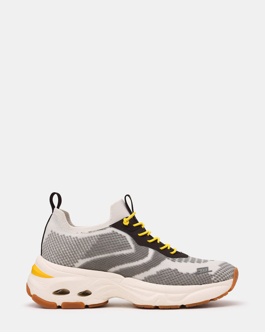 SWOOP Grey Multi Lace-Up Low-Top Platform Athletic Women's Sneaker | Steve Madden Premium