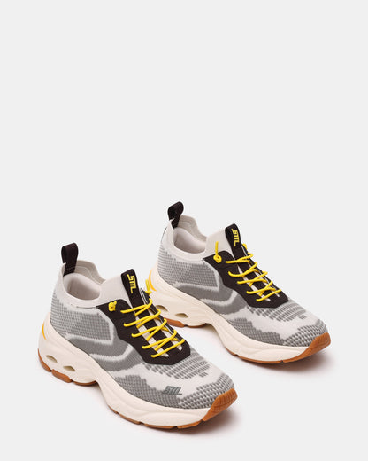 SWOOP Grey Multi Lace-Up Low-Top Platform Athletic Women's Sneaker | Steve Madden Premium