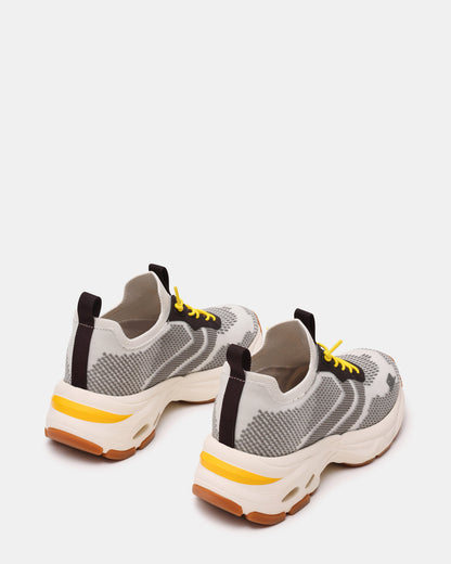 SWOOP Grey Multi Lace-Up Low-Top Platform Athletic Women's Sneaker | Steve Madden Premium