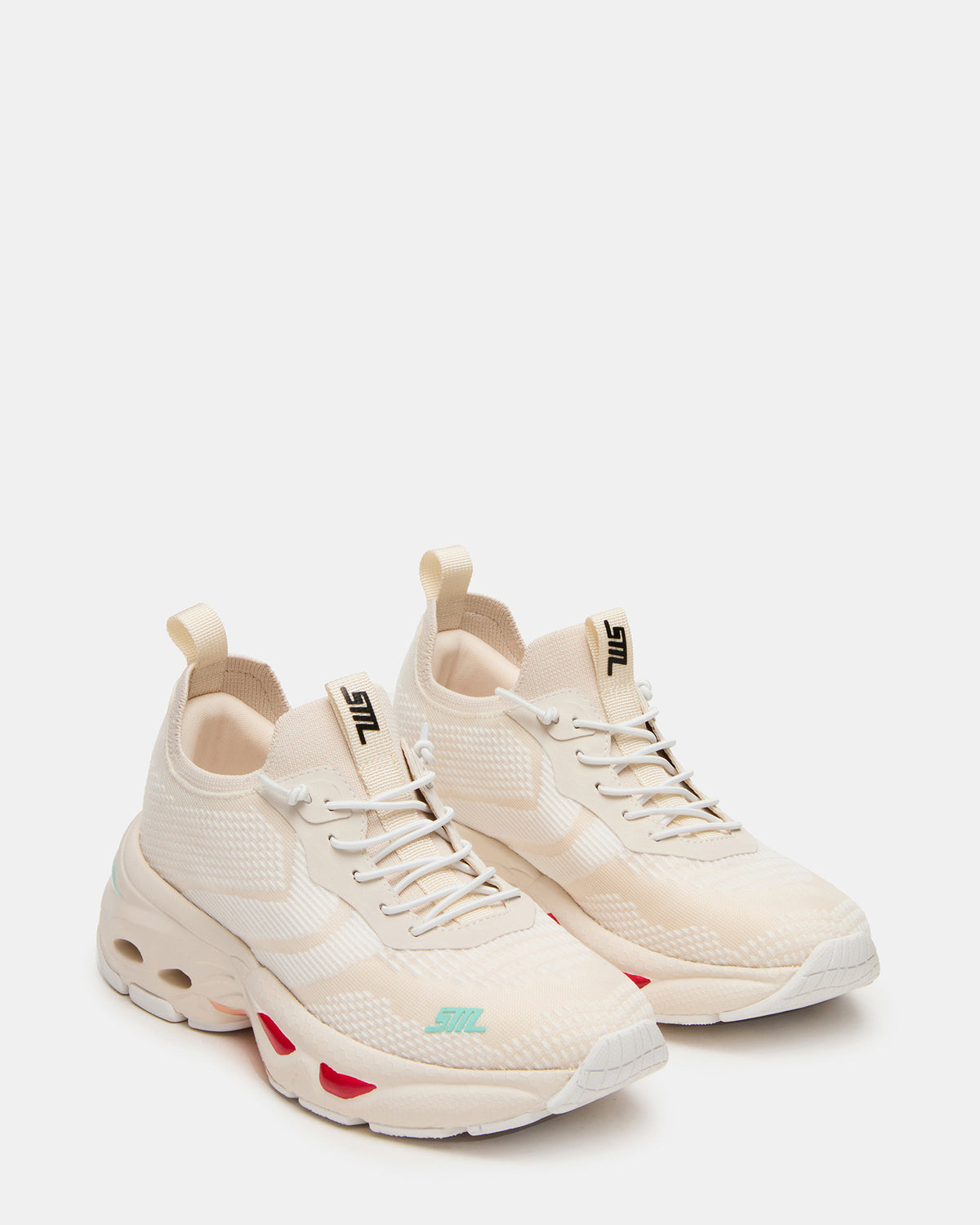 SWOOP White Multi Lace-Up Low-Top Platform Athletic Women's Sneaker | Steve Madden Essential