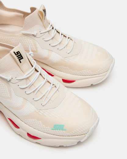 SWOOP White Multi Lace-Up Low-Top Platform Athletic Women's Sneaker | Steve Madden Essential