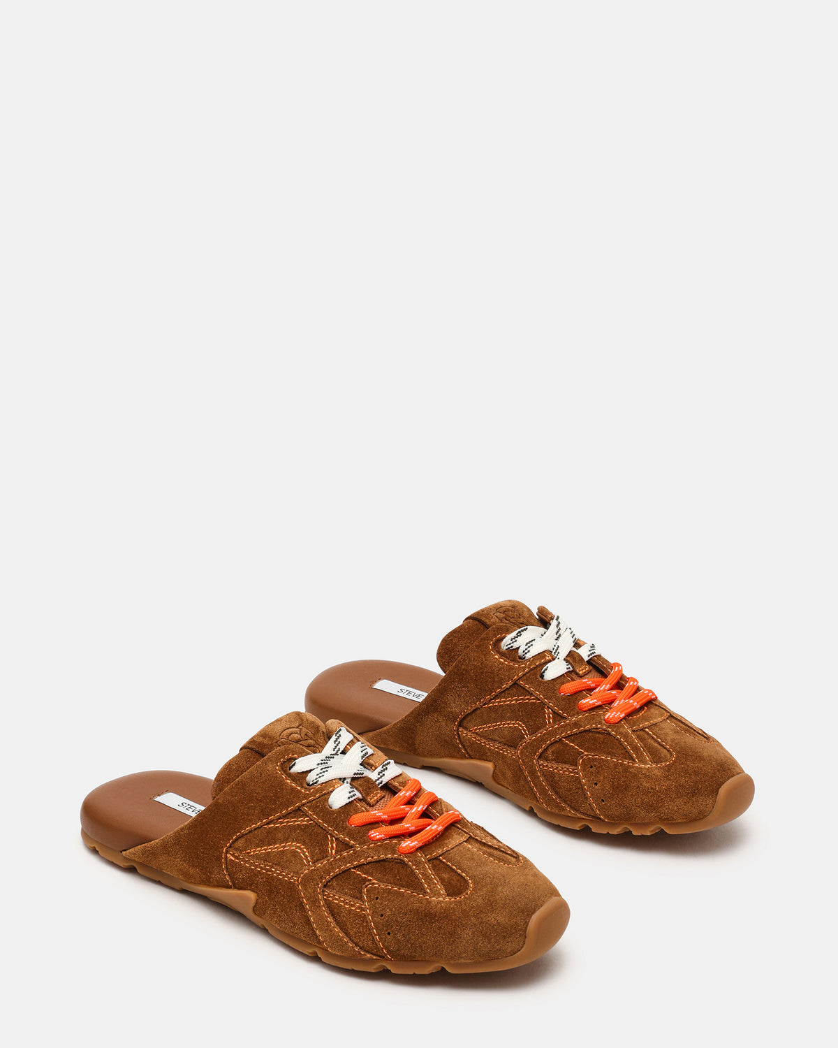 AZIEL MULE Chestnut Suede Low-Top Lace-Up Slip-On Women's Sneaker | Steve Madden Essential