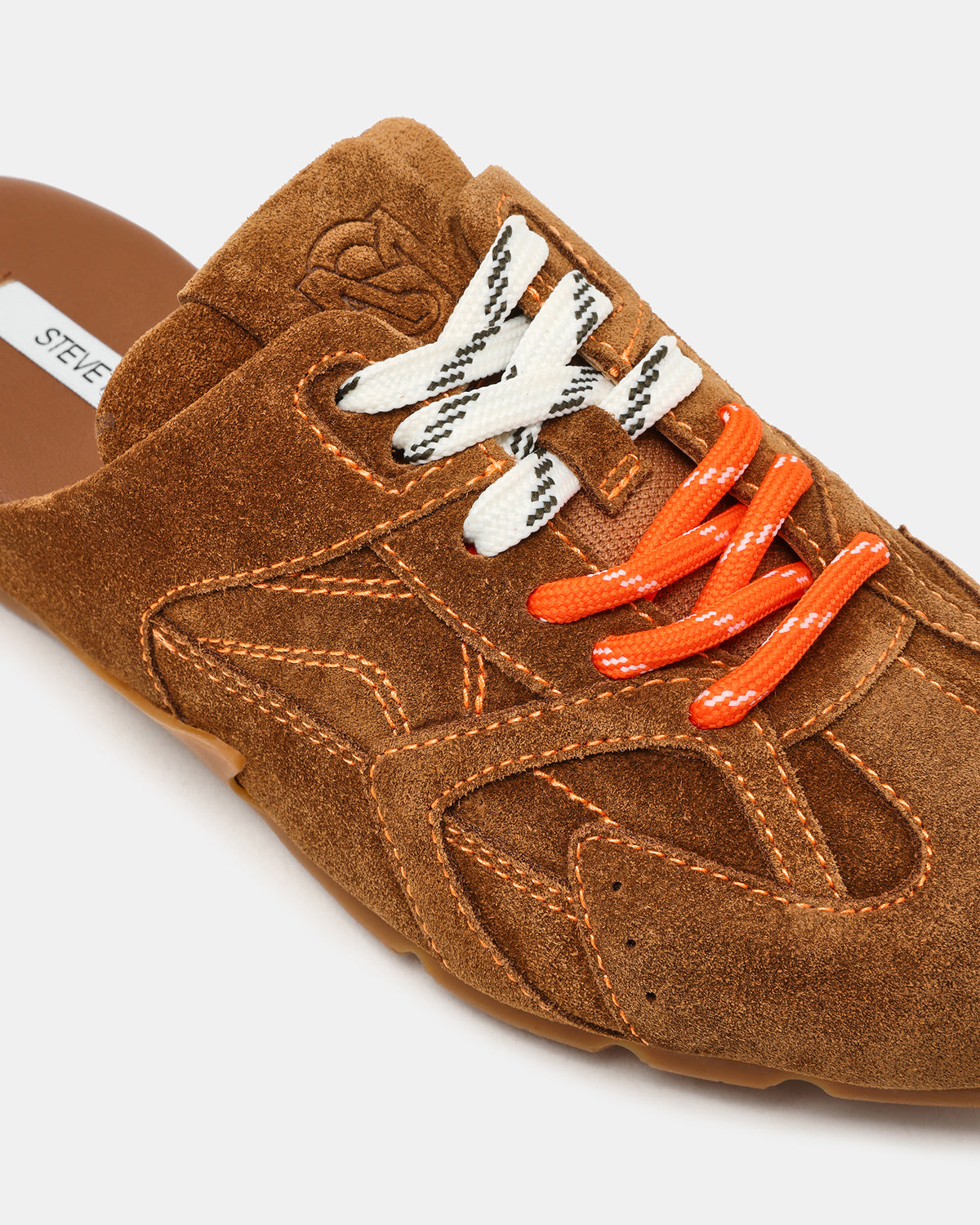 AZIEL MULE Chestnut Suede Low-Top Lace-Up Slip-On Women's Sneaker | Steve Madden Essential