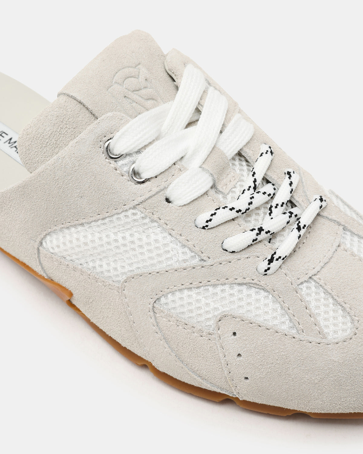 AZIEL MULE White Suede Low-Top Lace-Up Slip-On Women's Sneaker | Steve Madden Latest