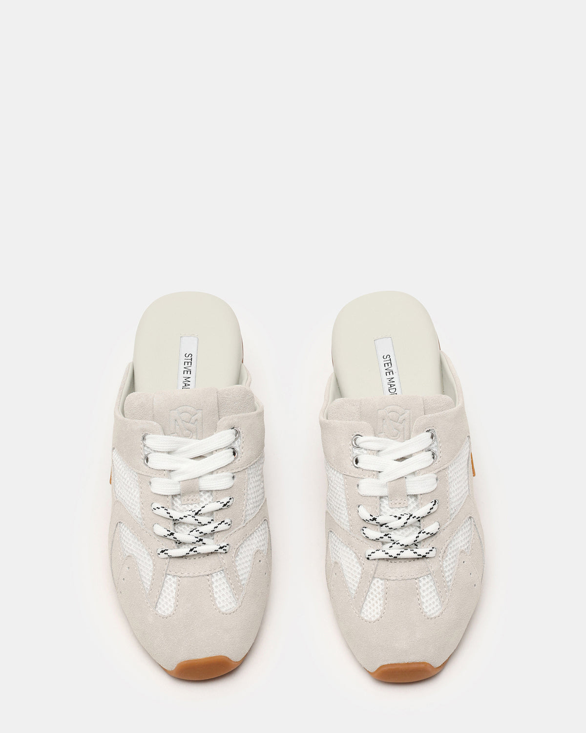AZIEL MULE White Suede Low-Top Lace-Up Slip-On Women's Sneaker | Steve Madden Latest