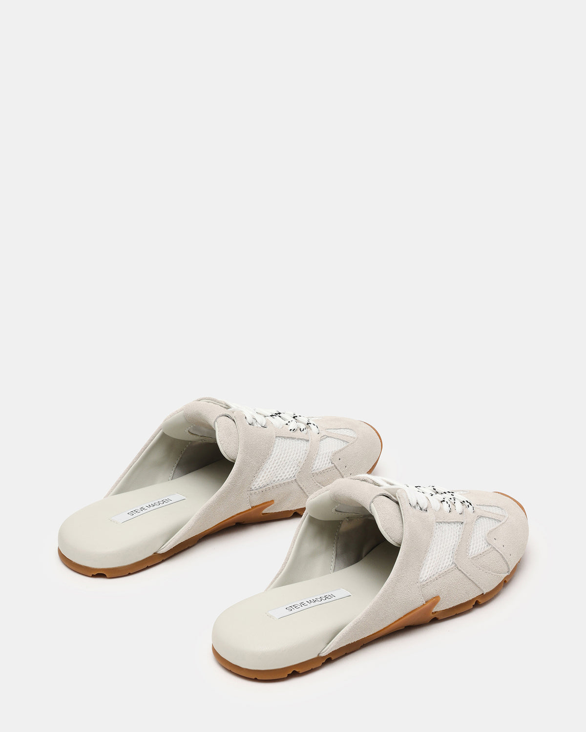 AZIEL MULE White Suede Low-Top Lace-Up Slip-On Women's Sneaker | Steve Madden Latest