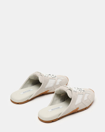 AZIEL MULE White Suede Low-Top Lace-Up Slip-On Women's Sneaker | Steve Madden Latest