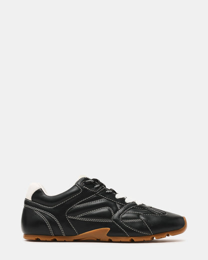 AZIEL Black Low-Top Lace-Up Women's Sneakers | Steve Madden Premium