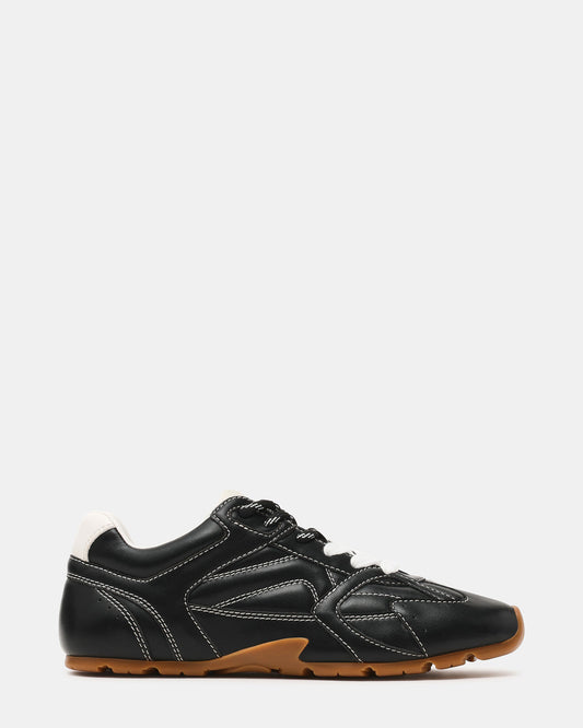 AZIEL Black Low-Top Lace-Up Women's Sneakers | Steve Madden Premium