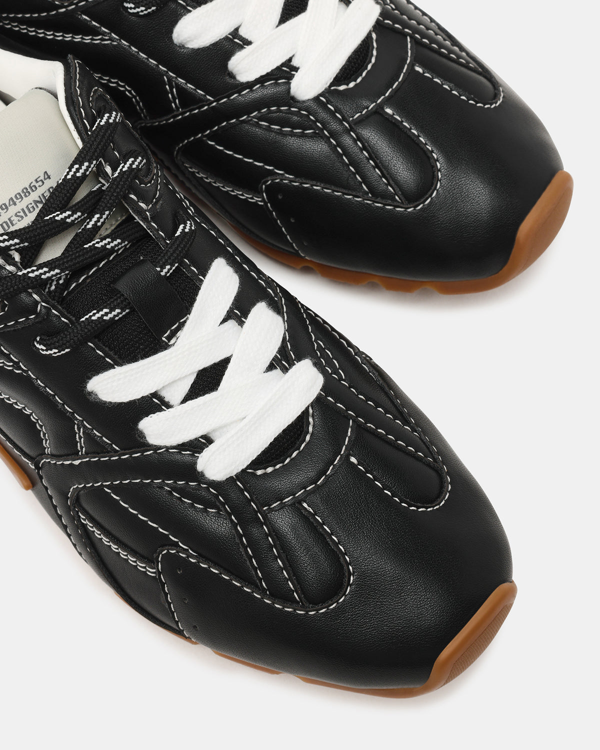AZIEL Black Low-Top Lace-Up Women's Sneakers | Steve Madden Premium