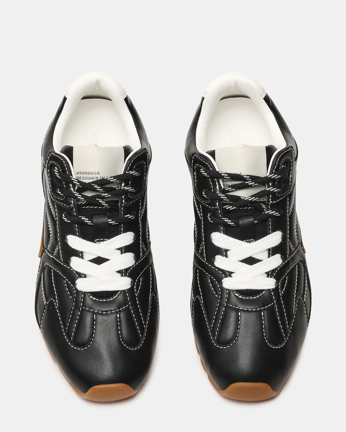 AZIEL Black Low-Top Lace-Up Women's Sneakers | Steve Madden Premium