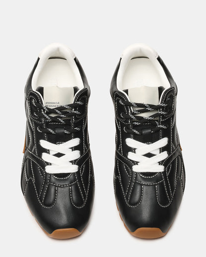 AZIEL Black Low-Top Lace-Up Women's Sneakers | Steve Madden Premium