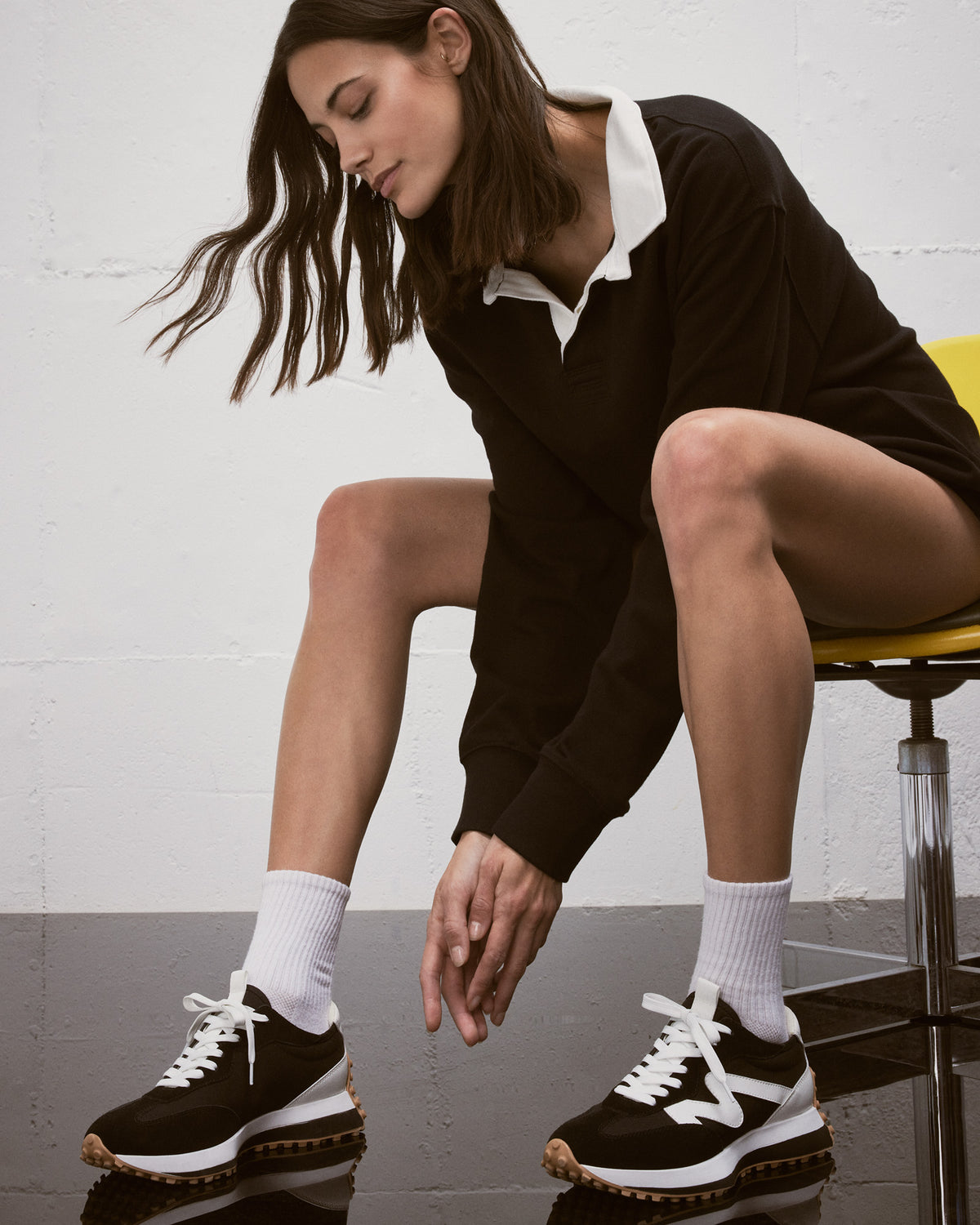 CAMPO Black/White Lace-Up Women's Sneaker | Steve Madden Recommended