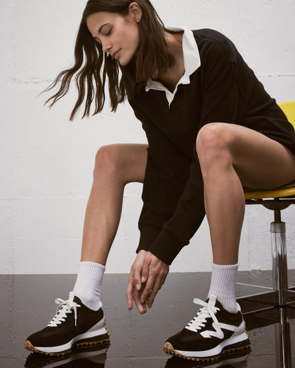 CAMPO Black/White Lace-Up Women's Sneaker | Steve Madden Recommended