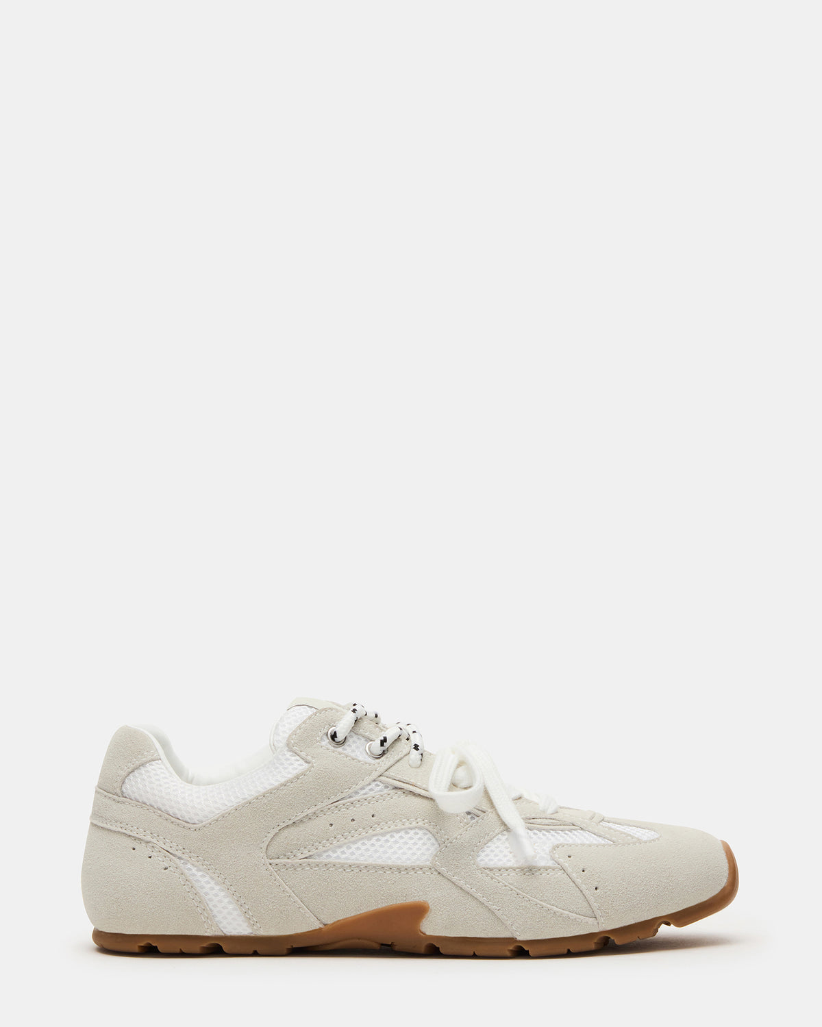 AZIEL White Low-Top Lace-Up Women's Sneakers | Steve Madden Premium