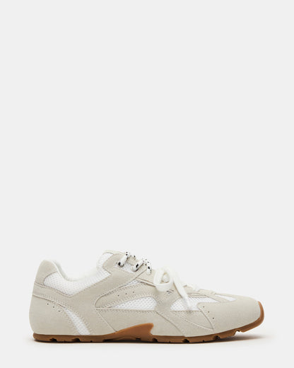 AZIEL White Low-Top Lace-Up Women's Sneakers | Steve Madden Premium