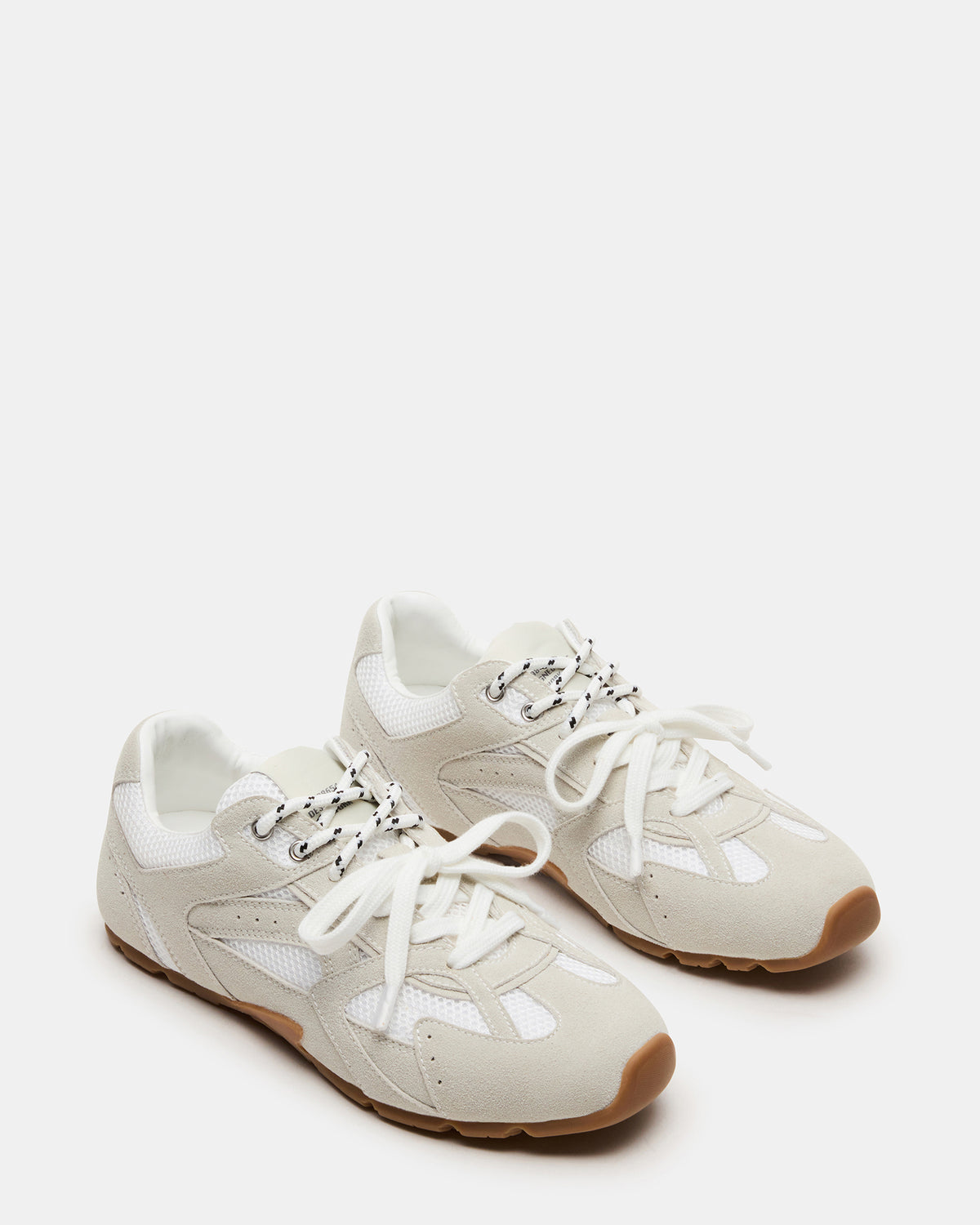 AZIEL White Low-Top Lace-Up Women's Sneakers | Steve Madden Premium