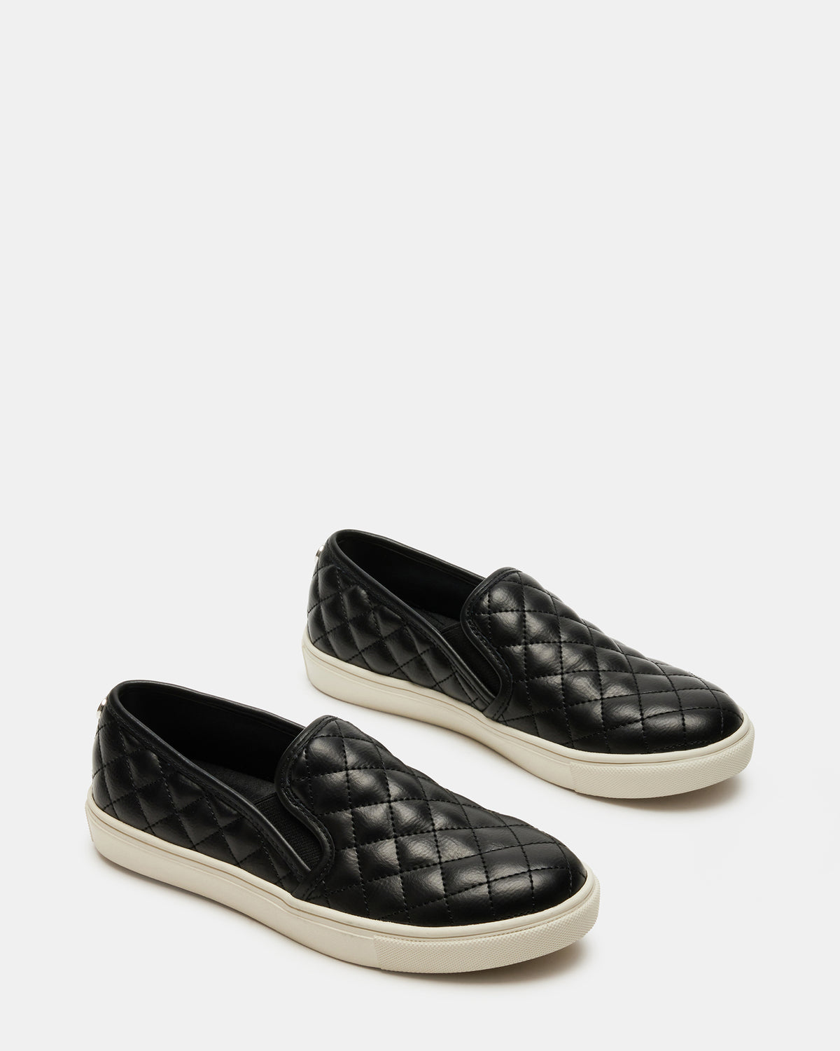 ECENTRCQ Black Leather Women's Slip On Sneakers | Steve Madden Sale
