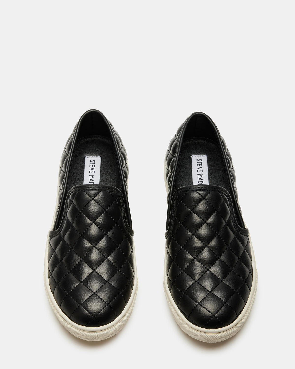 ECENTRCQ Black Leather Women's Slip On Sneakers | Steve Madden Sale