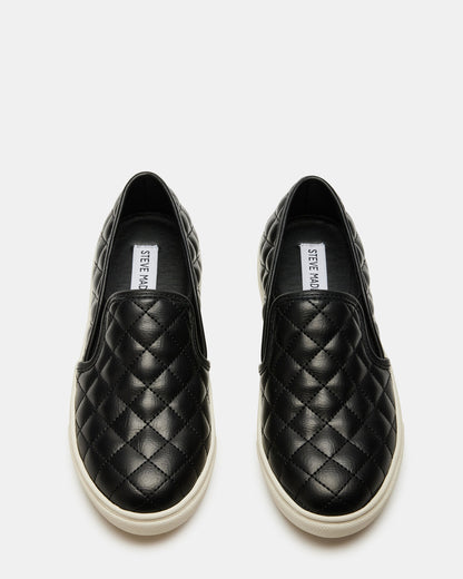 ECENTRCQ Black Leather Women's Slip On Sneakers | Steve Madden Sale