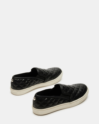ECENTRCQ Black Leather Women's Slip On Sneakers | Steve Madden Sale