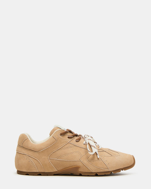 AZIEL Sand Suede Low-Top Lace-Up Women's Sneakers | Steve Madden Special Offer