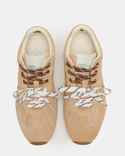 AZIEL Sand Suede Low-Top Lace-Up Women's Sneakers | Steve Madden Special Offer