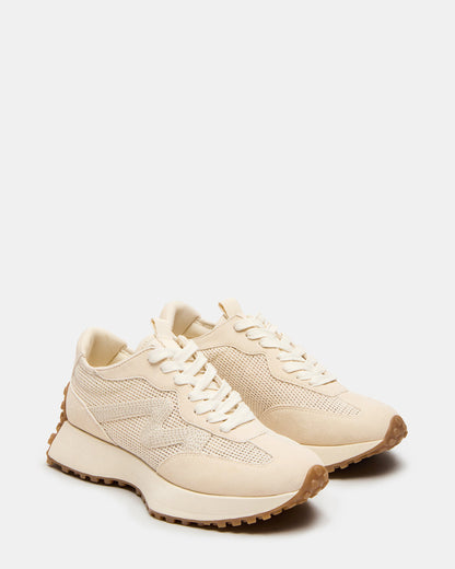CAMPO Natural Raffia Lace-Up Women's Sneaker | Steve Madden Essential