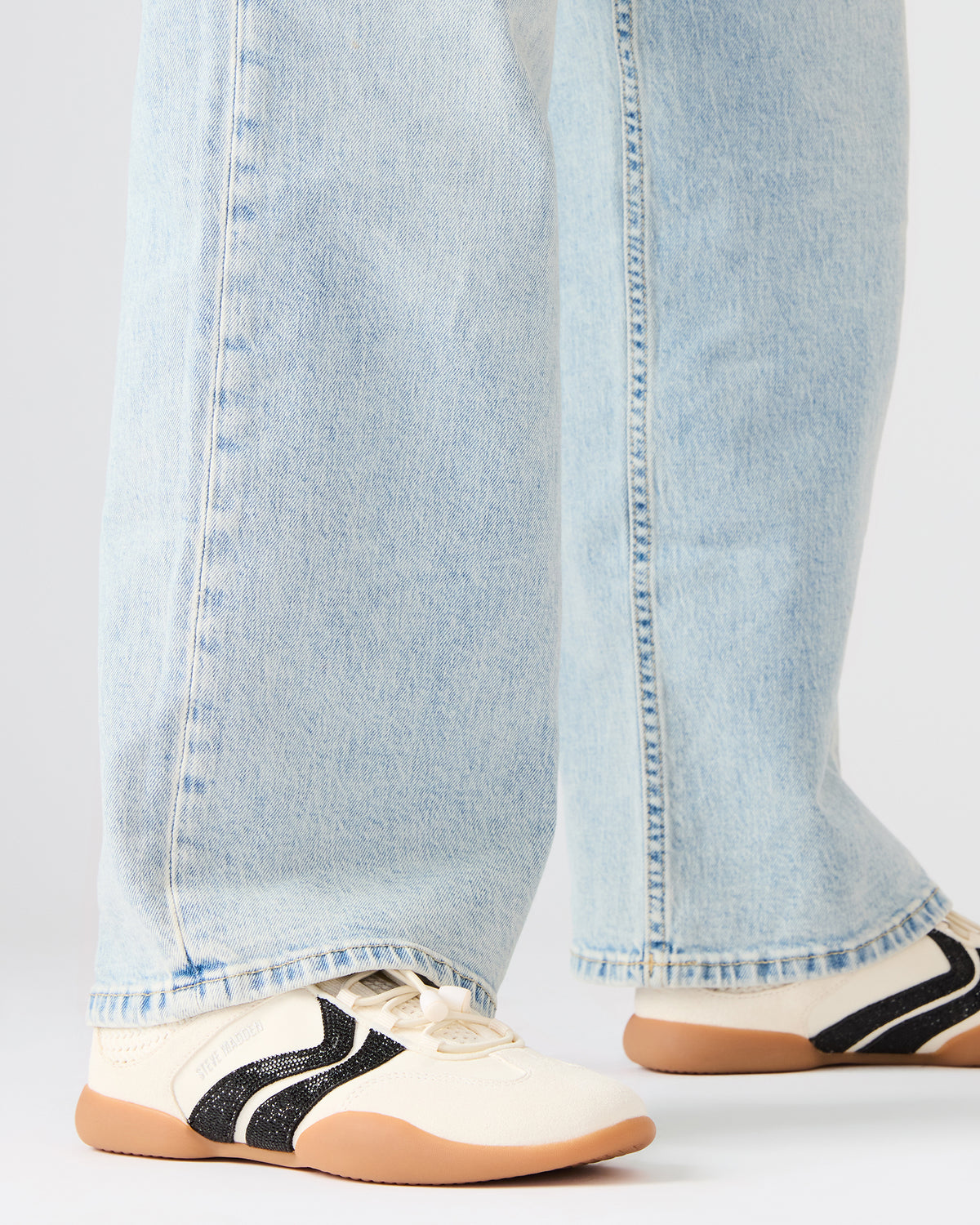REBOOT Bone Rhinestones Low-Top Lace-Up Women's Sneaker | Steve Madden Value