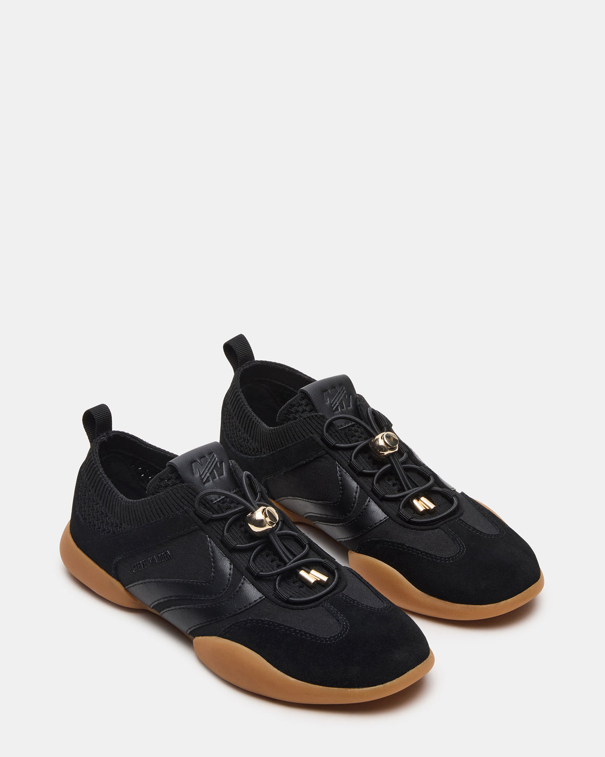 REBOOT Black Glitter Black Low-Top Lace-Up Women's Sneaker | Steve Madden Deals