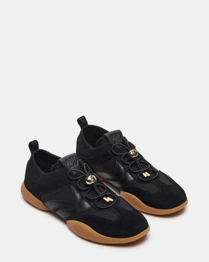REBOOT Black Glitter Black Low-Top Lace-Up Women's Sneaker | Steve Madden Deals