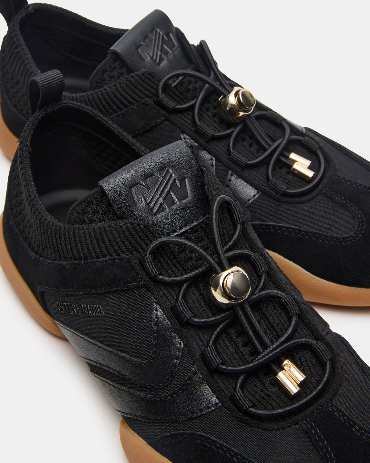 REBOOT Black Glitter Black Low-Top Lace-Up Women's Sneaker | Steve Madden Deals